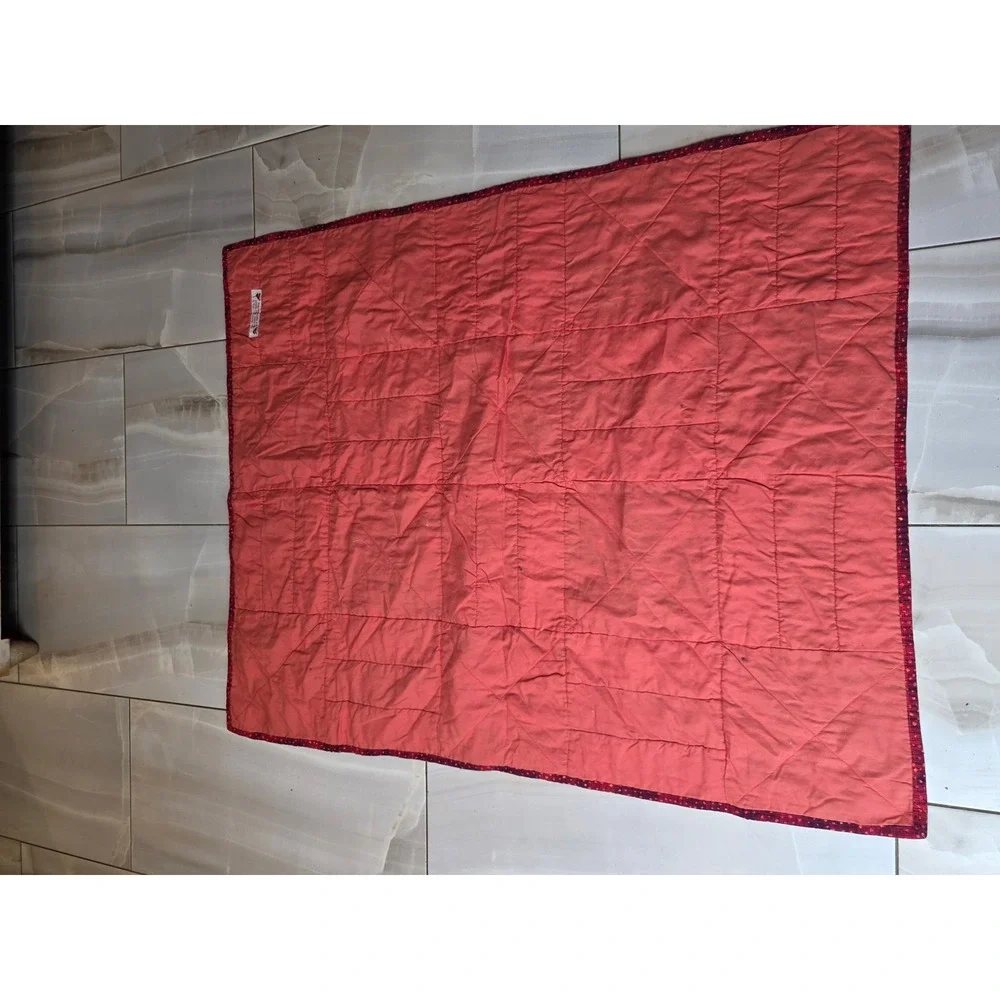 Heritage Springs Handmade Floral Patchwork Quilt Red White Blue Poppy 43x35 W1
